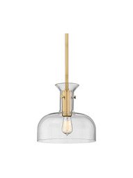 Coffey Small Pendant in Aged Brass.